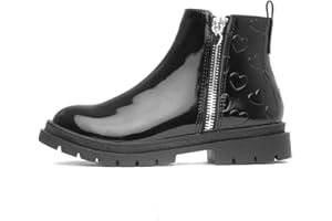 Walkright Carla Girls Black Patent Heart Boot