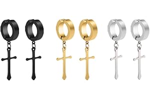 LAFATINA Orecchini a croce a sospensione incrociata per uomo donna gioielli di sconto diplomi Natale Pasqua