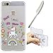 Produktbild Huawei P10 Lite Silikon Handyhülle, Silikon Hülle Für Huawei P10 Lite ,Edaroo Cute Fun Lustig Lovely Bunte Einhorn Regenbogen Motiv Bunte Malerei Ultra Slim Dünn Klar durchsichtig Transparent Weich Silikon Gummi TPU Gel Schutz Rückseite HandyHülle Bumper Flexibel Schutzhülle Kratzfest Case Cover für mädchen jungs frauen Für Huawei P10 Lite