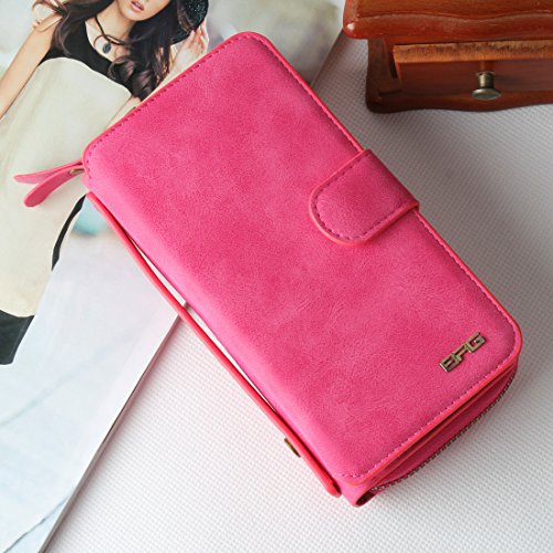 Galaxy S8 Hülle, Lively Life PU Leder Wallet Hülle Multifunktions Abnehmbare Reißverschluss Schutzhülle Flip Case Cover mit Kartenfächer Card Slot Geldbörse Geldbeutel Schutz Tasche für Samsung Galaxy S8 – Rosa - 2