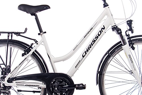 28″ Zoll LUXUS ALU CITY BIKE TREKKINGRAD DAMENFAHRRAD CHRISSON INTOURI LADY mit 24G SHIMANO weiss matt - 3