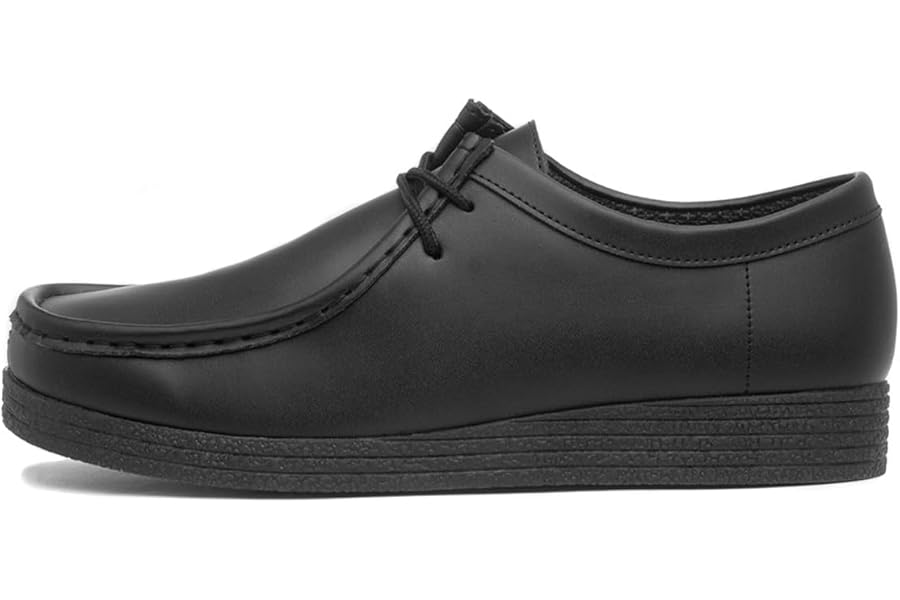 Red Fish Unisex Wallabee Black Coated Leather Shoe