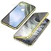 Produktbild Jonwelsy Schutzhülle für iPhone XS/X, Magnetische Adsorbier-Technologie, 360 Grad vorne und hinten gehärtetes Glas, durchsichtig Back Cover für iPhone XS/X (5,8 Zoll) Gold