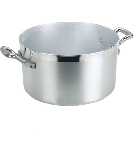 Pentole Agnelli FAMA85BS32 – Marmite Professionnelle Aluminium 32 Cm / 25 L Avec 2 Poignées, Type Nord, Fabriquée En Italie