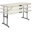 LIFETIME 80522 4 ft (1.22 m) Commercial Adjustable Folding Table, Almond