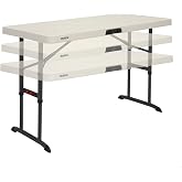 LIFETIME - Portable Folding Table Square Catering Ultra-resistant, Measures 122 x 61 cm, Height Adjustable, Weight 11 kg, Dur