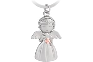 GZXYA 1165 Porte-clés ange gardien porte-bonheur avec pendentif en forme d'ange avec cœur pour examens ou voiture, convient comme cadeau pour femme, petite amie, collègues, (F or rose 1165)