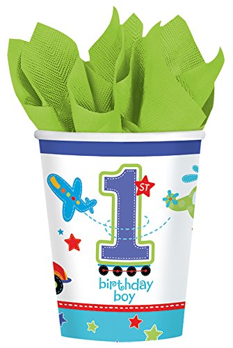 33-teiliges Party-Set 1. Geburtstag Junge birthday boy – Teller Becher Servietten Tischdecke für 8 Kinder / Personen - 3