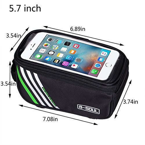Fahrrad-Rahmentasche, FTUNG 5,7 Zoll Lenkertasche, Handytasche, Fahrradtasche und Handy-Halterung Oberrohrtasche für Android & Larger iPhone. ex. iPhone 7 & 7 Plus, Samsung Galaxy S7 & 7 edge , Google Nexus or Pixel series Smartphone - 2