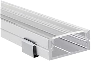 Alumino Profil aluminiowy LED, anodowany, 150 cm, profil natynkowy, przezroczysta osłona, do taśm LED 16 mm, kompatybilny z Philips Hue, 1,5 m, Saar