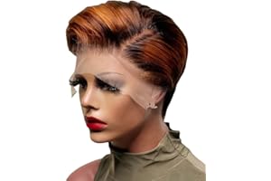 DIERCOSY Bob brésilien Bob à coupe courte, perruques coupées, perruque synthétique bob courte de 6 pouces, perruques bouclées en dentelle mignonnes pour femmes noires, perruques bordeaux blondes