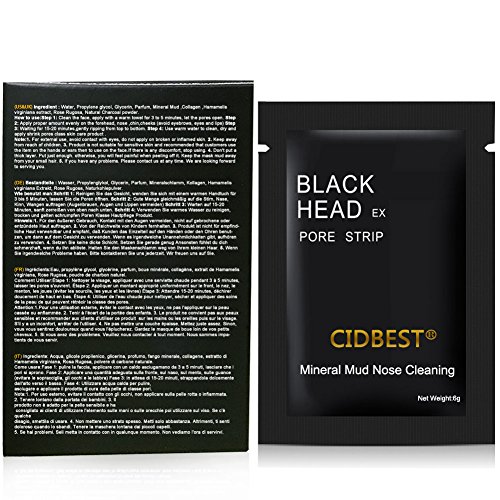 Peel off Maske , Black Head Maske, Mitesser Maske, Gesichtsmasken Schwarz, Blackhead Remover Mask, Black Mask, CIDBEST® 10 Stück Mitesser Entferner Maske, Schwarz Maske, Tiefenreinigung Schwarze Maske , Anti Akne Öl-Kontrolle Reinigungsmaske , Bamboo charcoal Pore Purifying Peel Off Maske Mitesser Pickel Akne Entferner - 2