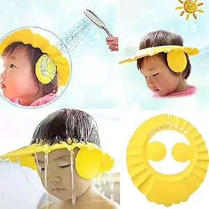 PUNZONE Adjustable Safe Soft Bathing Baby Shower Hair Wash Cap For Children, Baby Bath Cap Shower Protection For Eyes And Ear, Bathing Baby Shower Cap, Baby bath Cap, Baby Shower Cap (Multicolor).