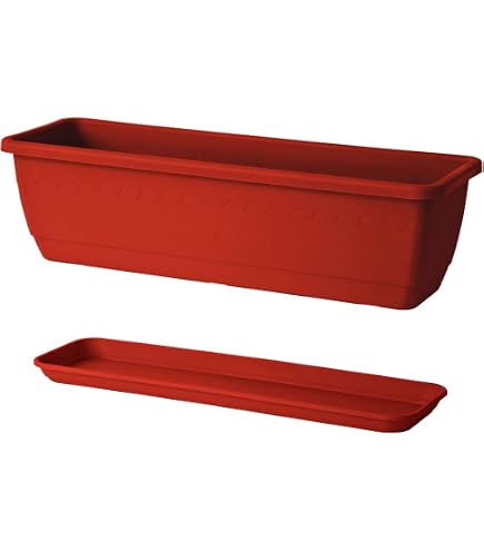 Euro3plast Blumenkasten mit Untersetzer Inis 50 x 20 cm aus Kunststoff  (Terrakotta): Amazon.de: Garten