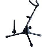 Rayzm Supporto per sassofono alto/tenore con supporto per flauto/clarinetto staccabile, supporto portatile regolabile per sas