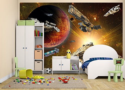 Fototapete Galaxy Adventure – Wandbild Dekoration Raumfahrt-Mission space-shuttle science-fiction Raumschiff Weltraum All Stern I Foto-Tapete Wandtapete Fotoposter Wanddeko by GREAT ART (336 x 238 cm) - 9