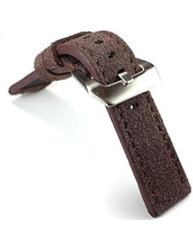 20mm / 20mm FLIEGER Echt LEDER RIOS Uhrenband Lederarmband Wildleder grau ROBUST Stark Vintage Used Look B100