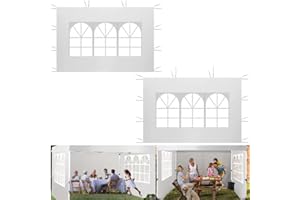 Guangyu Paneles Laterales para Carpa Cenador con Ventana, 2PACK 2 x 3M Panel Lateral Gazebo de Tela Oxford 210D, Panel Lateral de Repuesto para Cenador de Jardín Exterior