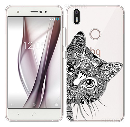 Funda Para BQ Aquaris X   X Pro  Sunrive   Silicona Funda Slim Fit Gel Transparente Carcasa Case Bumper de Impactos y Anti-Ara  azos Espalda Cover tpu Gato    1 x L  piz   ptico