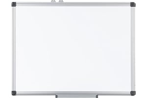 Tableau blanc Albyco 60 x 90 cm - Kit de démarrage inclus - Marqueurs - Aimants et effaceur - Effaçable à sec.