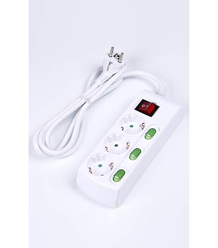 Heitronic 45018 Stekkerdoos met schakelaar 3-voudig Wit Platte stekker 1 stuk(s