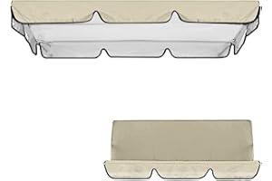 SJASD Telas para Toldo Balancin Jardin Exterior,Toldo de Repuesto para Asiento de Columpio Recubrimiento de PU Impermeable,Telas Toldos Columpio Balancin 2/3 Plazas Recambio Balancin Jardin
