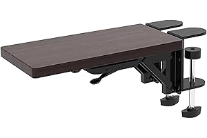 Catekro Plateau d'Extension de Bureau Ergonomique, Repose-Poignets Ergonomique pour Ordinateur, Bureau Extender pour Soutenir les bras et Agrandir l'Espace de la Table(Brun)