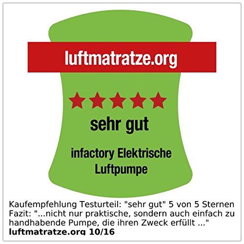 infactory Elektrische Luftpumpe für schnelles Auf- & Abpumpen, 230V Euro-Stecker - 5