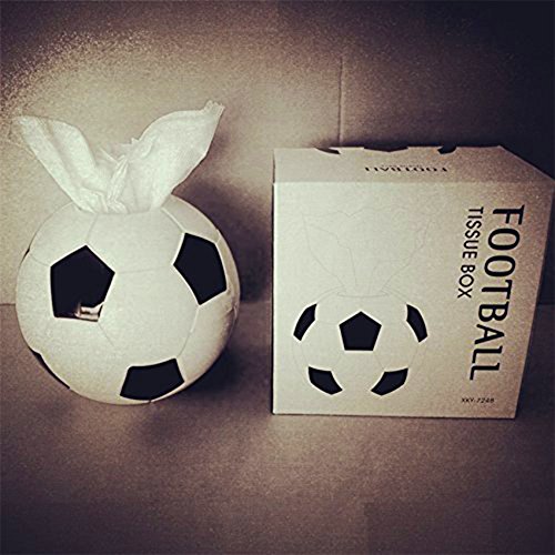 SOEKAVIA Kreative Fußball Form Kleenexboxen Taschentücherboxen Kosmetiktücher-Box Papiertaschentüchern-Box-Weiß - 4
