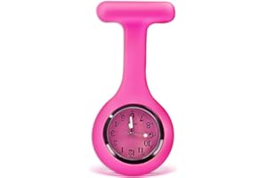 SibyTech Schwesternuhr Ansteckuhr fob,Silikon mit Pin/Clip,Glow Pointer im Dunkeln,Infektionskontrolle Design,Analog-digital,Quarzwerk,Arzt Sanitäter medizinische Brosche Fob Uhr