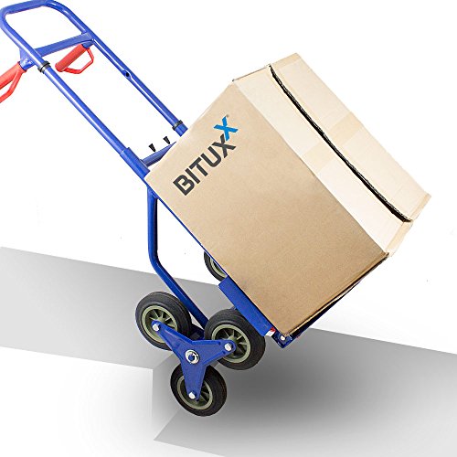BITUXX® Treppenkarre Sackkarre Treppe Treppensackkarre 200kg Treppensteiger Stapelkarre Klappbar Hartreifen - 2