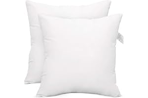 ZERMAS LINEN Cushion Inserts 45cm x 45cm - Pack of 2 Cushion Pads 18 x 18 Cushion Insert, Hollowfibre 45 x 45 Cushion Inner Square Pillows for Bed Hypoallergenic Inner Cushion Fillers