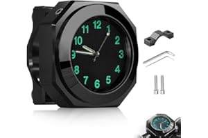 SGZIOO Motorrad Uhr Wasserdicht, Fahrraduhr für Lenker, Motorraduhr, Motorrad-Uhren, Quarz-Design in Aluminiumlegierung für Fahrrad und Motorrad Lenker