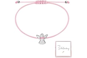 BOYATONG Dziewczęca bransoletka z aniołem stróżem, prezent na rozpoczęcie szkoły, prezent na rozpoczęcie szkoły, prezent na rozpoczęcie szkoły, prezent dla dziewczynek (różowa), 16 bis 30 Zentimeters,