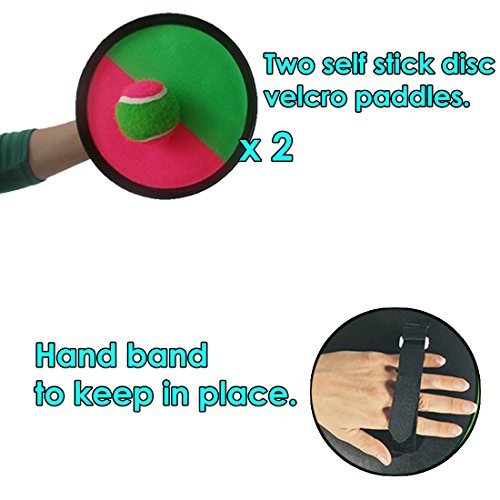 Catch Ball Set - Self Stick Toss and Catch Sports Family Game with 2 Paddles and Ball for Ages 3 and Up | Kids Paddle Ballgame with Catch Mitt and Activity Ball for Outdoors Catch Ball Set - Self Stick Toss and Catch Sports Family Game with 2 Paddles and Ball for Ages 3 and Up | Kids Paddle Ballgame with Catch Mitt and Activity Ball for Outdoors