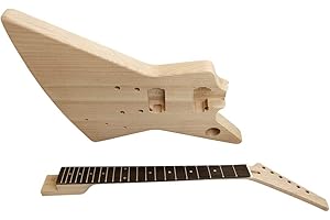 Coban Guitars Electric DIY Kit EXP1W Mahogany Body Chrome Hardware White Fittings.