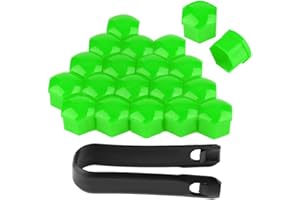 QII LU neon grün auto- 20pcs 19mm Auto Radmutter Kappen, Auto Hub Screw Cover Bolt Felgen Außenschutz(Grün)
