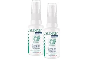SORIFA - Lot de 2 - Sudine Equip’spray - Désodorise, désinfecte, rafraichit - Chaussures, casques, gants, équipements - Spray rechargeable – Sans gaz - Fabriqué en France - Spray 50 ml