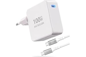 ANTWELON 100W USB C Chargeur GAN Ordinateur Portable Type C pour MacBook Pro 16 15 14 Zoll, MacBook Air, iPad Pro, Galaxy S24 S23, Dell XPS, HP, Lenovo Thinkpad Yoga, Tablet