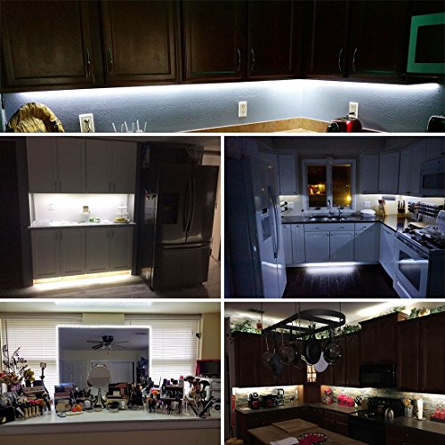LEDMO® Kaltweiß LED Streifen, 5 Meter läng Wasserdicht Flexible lichtband mit 600 LEDs (SMD2835), für den Innenraum und Halb-außenraum Balkon. - 5