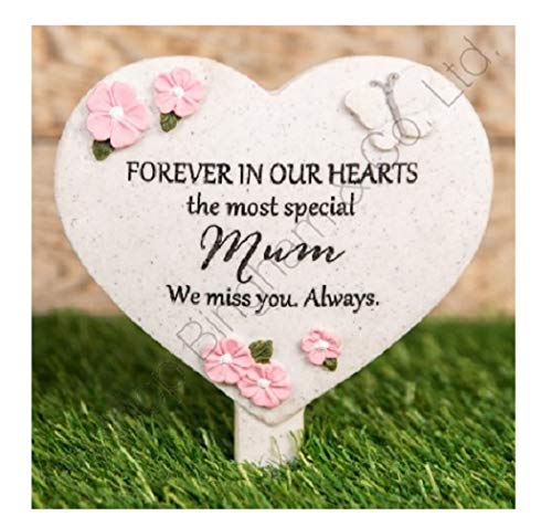 Widdop & Co Graveside - Estaca Conmemorativa para mamá, papá, Efecto de mármol Gris