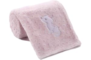 CREVENT Miękki kocyk dla noworodka, polarowy pluszowy kocyk do wózka, przytulny i ciepły, świetny prezent dla niemowląt, małych dzieci, dziewczynek (75 cm x 100 cm różowy kot)