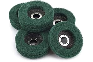 Fayme 5Pcs Nylon Fiber Flap Wheels Polishing Buffing Wheel Scouring Pad Grinding Disc for Angle Grinder for Metal Polisher