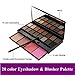 PhantomSky 20 Colours Eyeshadow Palette Makeup Contouring Kit Combination with Blusher and Concealer - Perfect for Professional and Daily Use