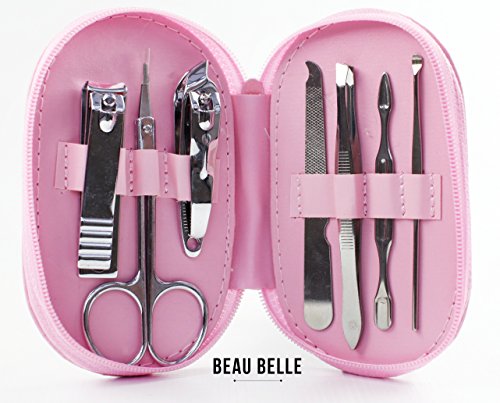 Beau Belle Professional Nail Kit - Manicure Set & Pedicure Set - 7pcs Nail Kit - Manicure Kit - Pedicure Kit - Professional Nail Set - Travel Accessories - Grooming Kit