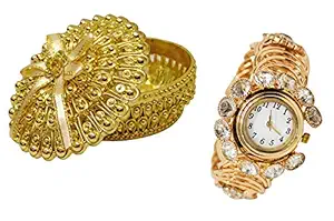 Confidence Gold Metal Wrist Watch for Women Girl Hand Watch for Gift