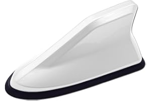 MIGIFTDY Car Shark Fin antena uniwersalna, wodoszczelna i pyłoszczelna, pusta antena AM/FM, ulepszony sygnał z samoprzylepną podstawą, osłona anteny samochodowej (biała)