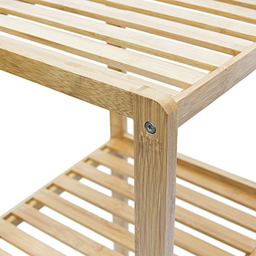 Relaxdays Badregal Bambus mit 3 Fächern HBT: 79 x 33 x 33 cm Schickes Bambusregal mit 3 Ablagen aus natürlichem Holz Standregal als Küchenregal oder Holzregal zur Aufbewahrung im Badezimmer, natur - 4