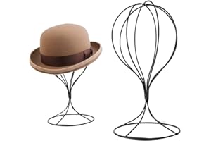 A-szcxtop Stabiler Hutständer aus Metall, freistehend, Drahtball, für Hut, Mütze, Perücke, zur Aufbewahrung und Präsentation, Dekoration, schwarz, Style 2, Style 2