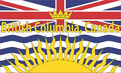 StickerTalk 5in × 3in British Columbia Canada Flag Sticker Vinyl Flags Decal Stickers